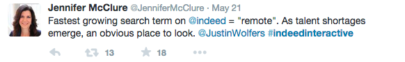 jennifer mcclure #IndeedInteractive tweet