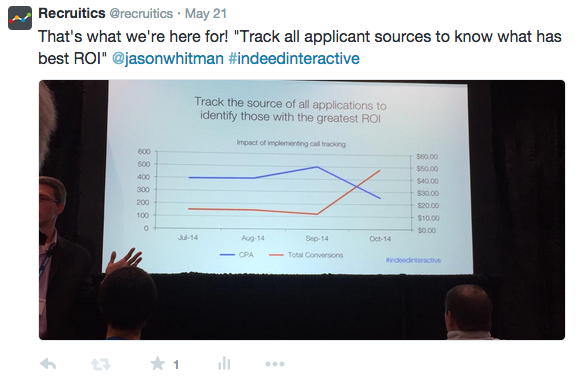 @recruitics #IndeedInteractive tweet