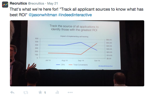 @recruitics #IndeedInteractive tweet 