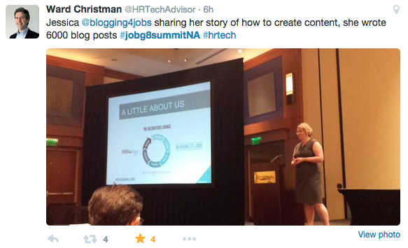 JobG8 Tweet via @HRTechAdvisor - content strategy