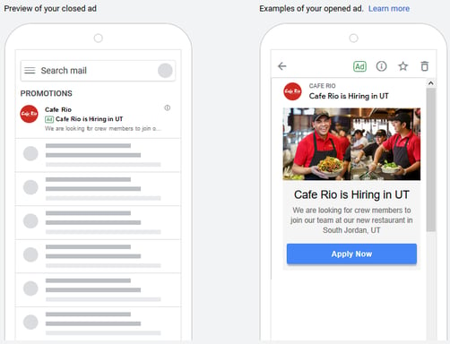 gmail ad preview recruitment advertising