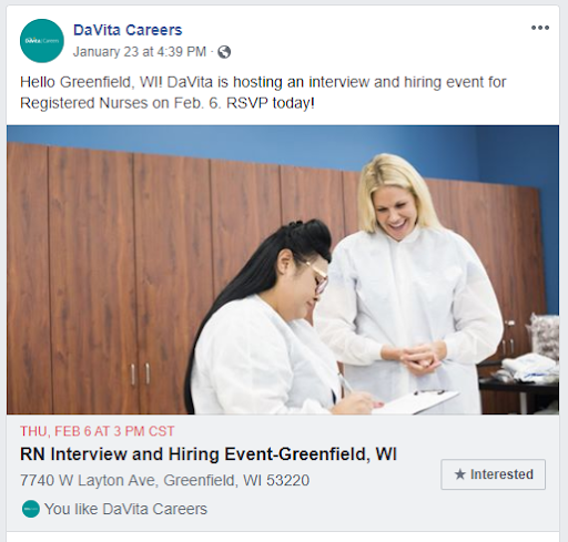 hiring event promotions davita careers