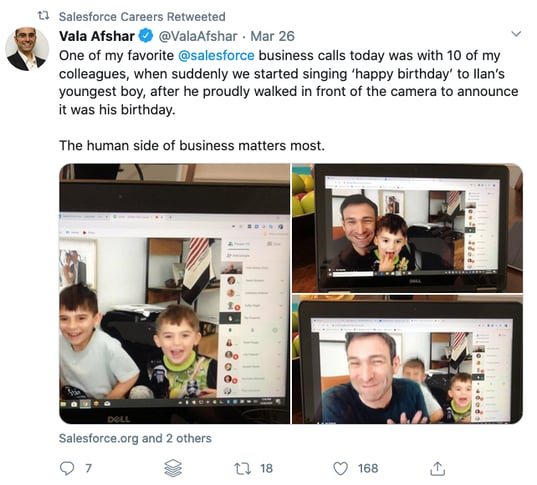 salesforce coronavirus social media recruitment example 2