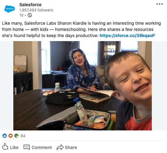 salesforce coronavirus social media recruitment example